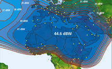 Arabsat 2B C-band high power downlink coverage map